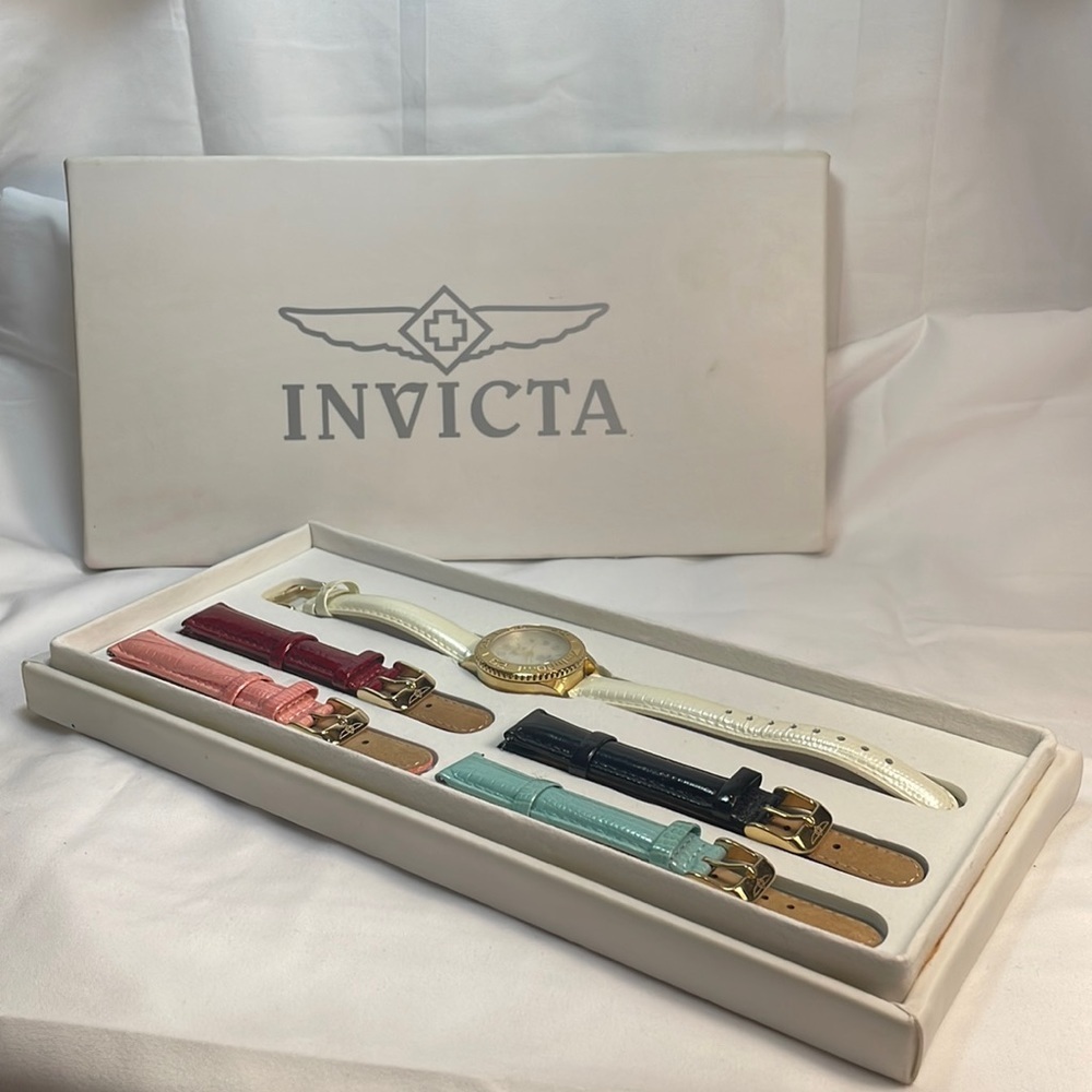 Invicta Lupah Women's Watch with Mother of Pearl Dial & Interchangeable Straps